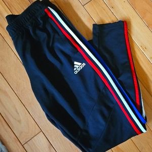 Adidas 3 striped joggers. Size M